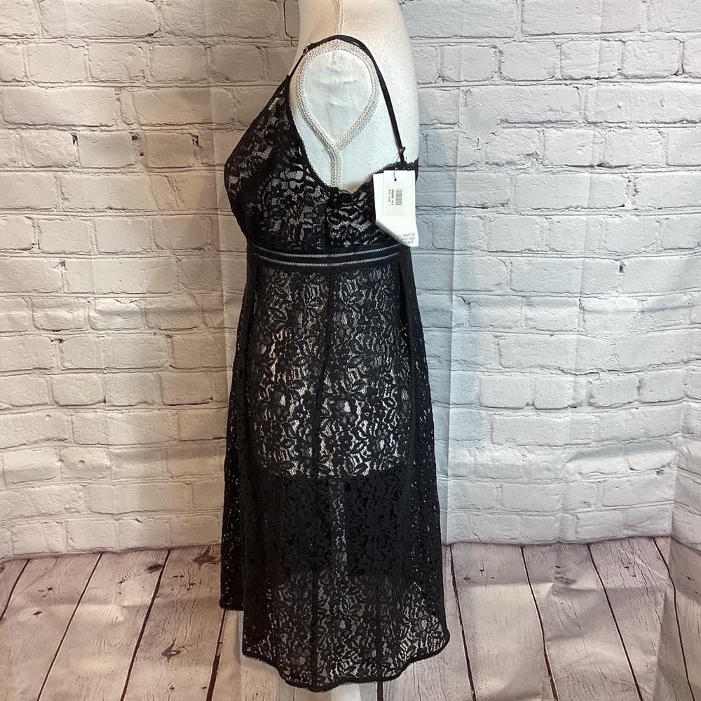 STELLA MCCARTNEY LACE SLIP DRESS BLACK NWT SZ LG - Picture 7 of 10